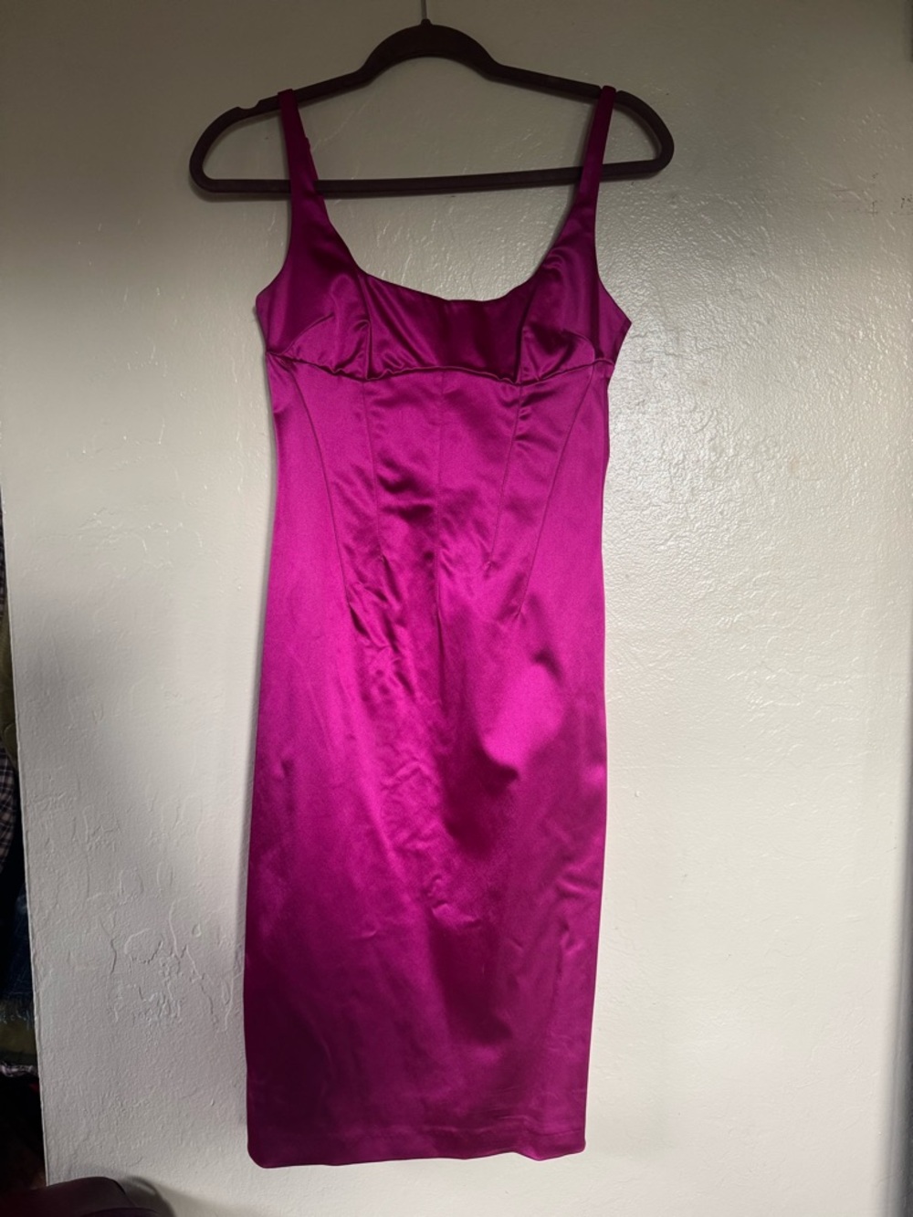D&G Magenta Satin Midi Dress